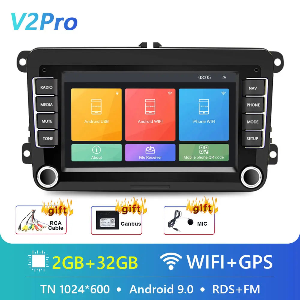 4G Carplay Android 10.0 2Din Car Multimedia Player for Vw/Golf/Polo/Tiguan/Passat/B7/B6/Seat/Leon/Skoda/Octavia Radio