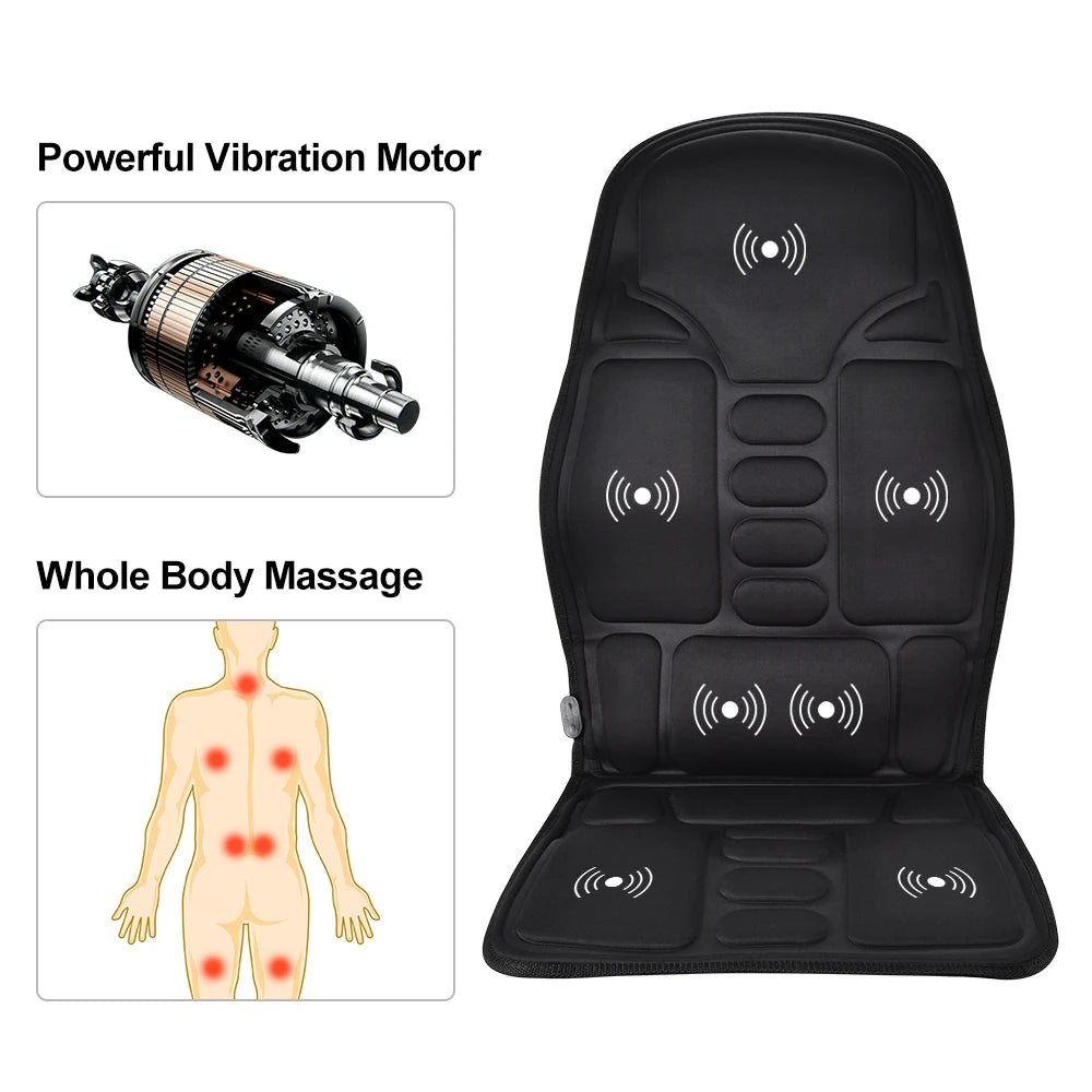 Electric Vibrating Car Massage Massage Chair Mat Portable Massager Cushion Home Infrared Heating Back Vibrator Massage Pads