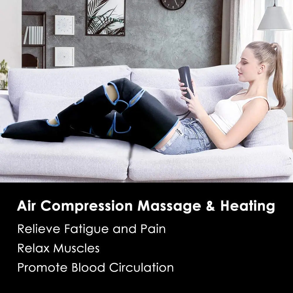 360° Foot Air Pressure Leg Massager Promotes Blood Circulation, Body Massager, Muscle Relaxation, Lymphatic Drainage Device 2023